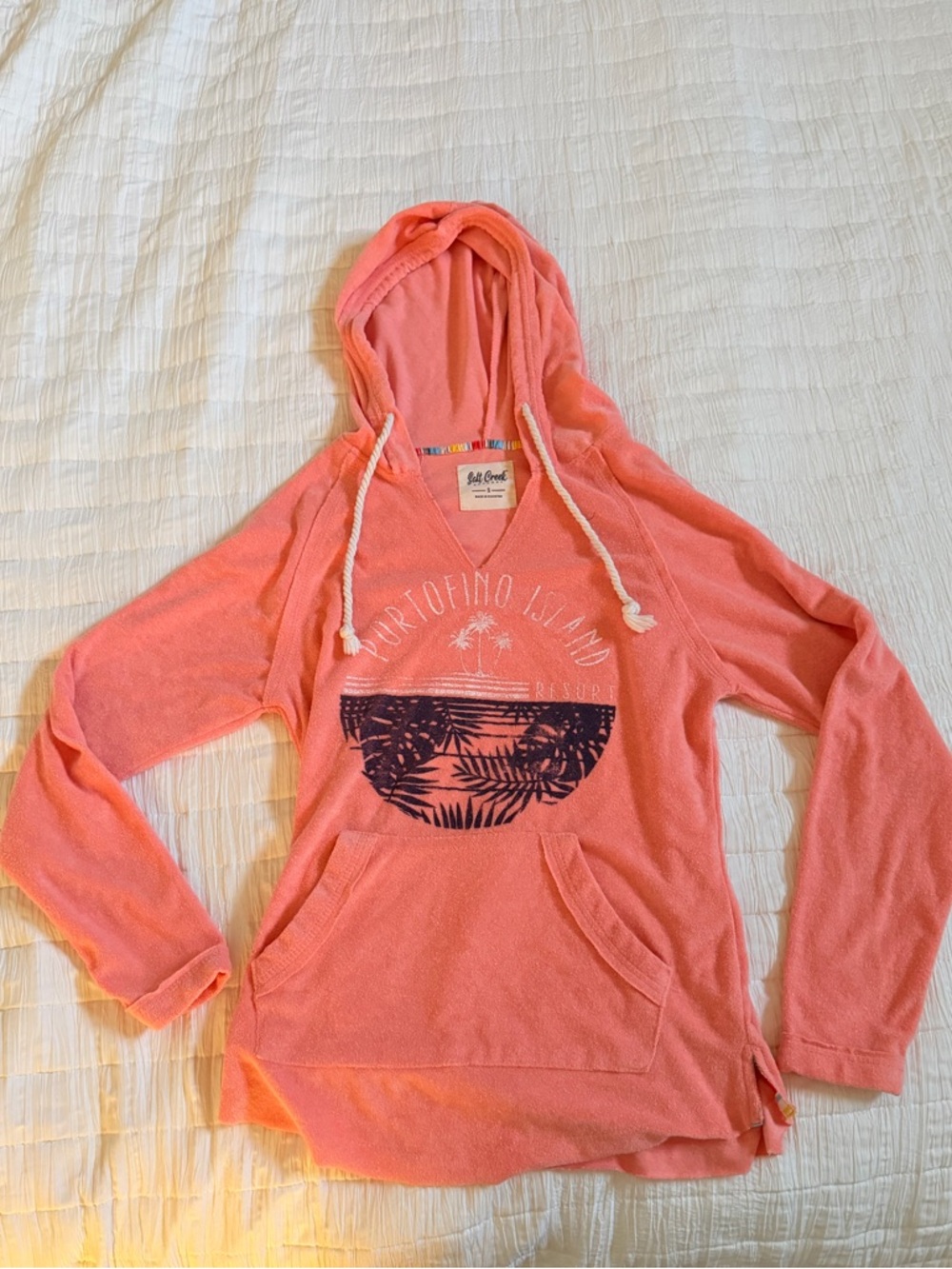 Salt Creek Portofino Island Coral Hooded Swim Coverup